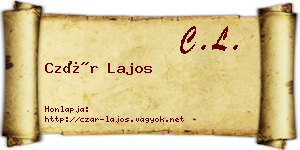 Czár Lajos névjegykártya